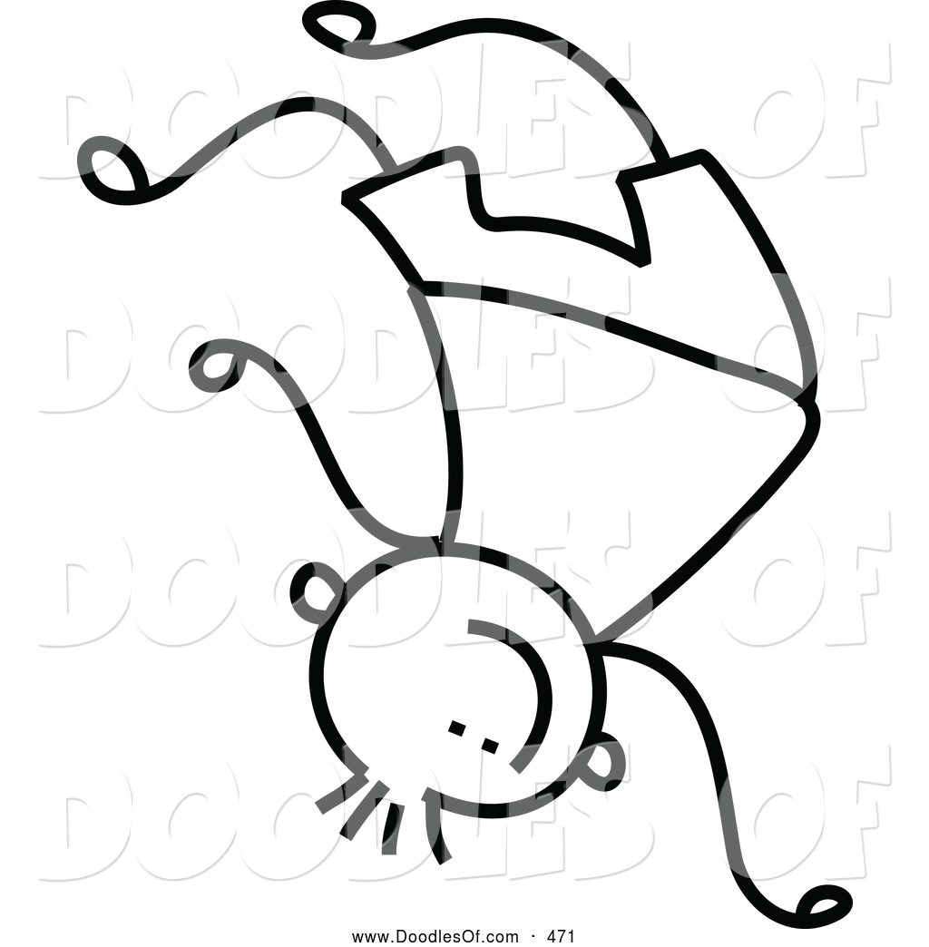 Vector Clipart Of A Grinning Black And White Boy Doing A Hand Stand By