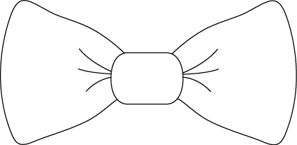 White Bow Tie Clip Art   White Bow Tie With A Black Outline  This Is A
