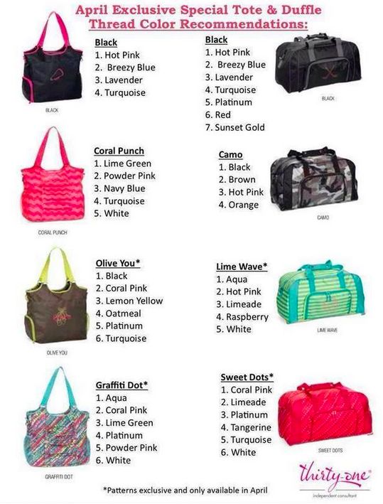 April 2014 Thirty One Special  Get This Bag For  25 When You Spend  35    