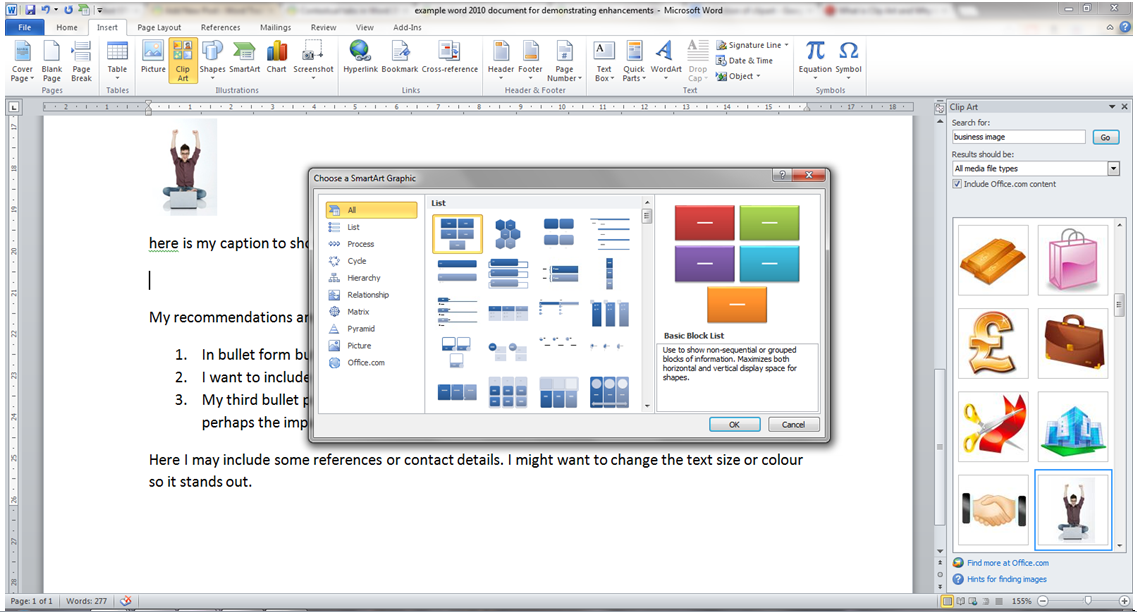 Between Smartart And Clipart In Word 2010    Microsoft Office Resource