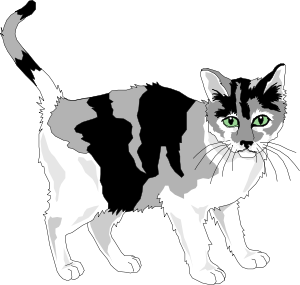 Black And Grey Cat Clipart Vector Clip Art Online Royalty Free