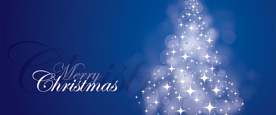 Blue Christmas Card Vector Graphic