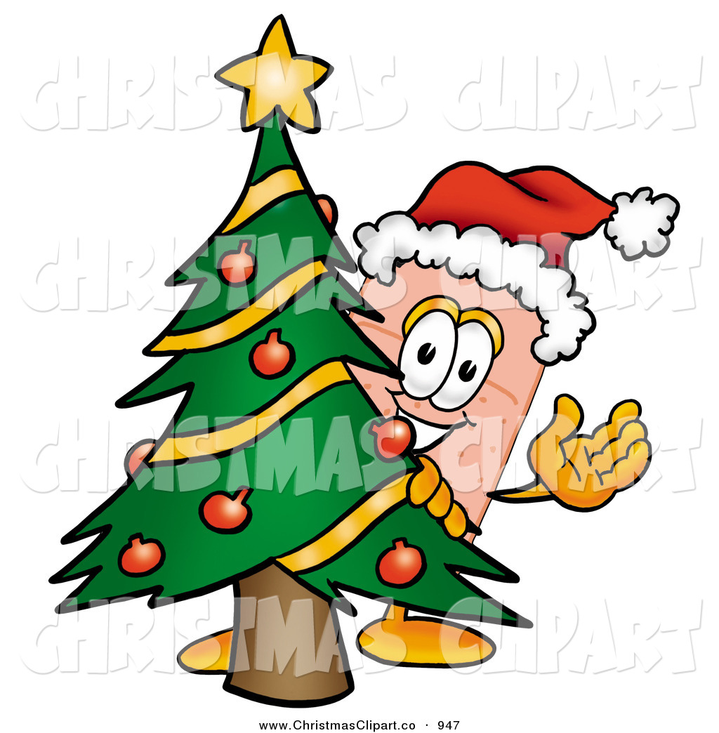By A Decorated Green Christmas Tree Christmas Clip Art Toons4biz