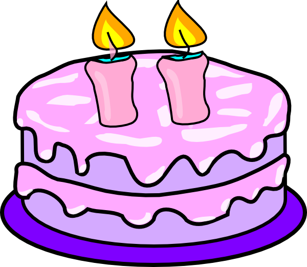 Cake With 2 Candles Clip Art At Clker Com   Vector Clip Art Online