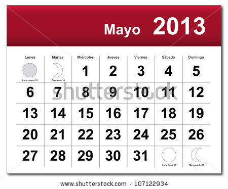 Calendario 2013 Mayo Stock Photo Spanish Version Of May Calendar