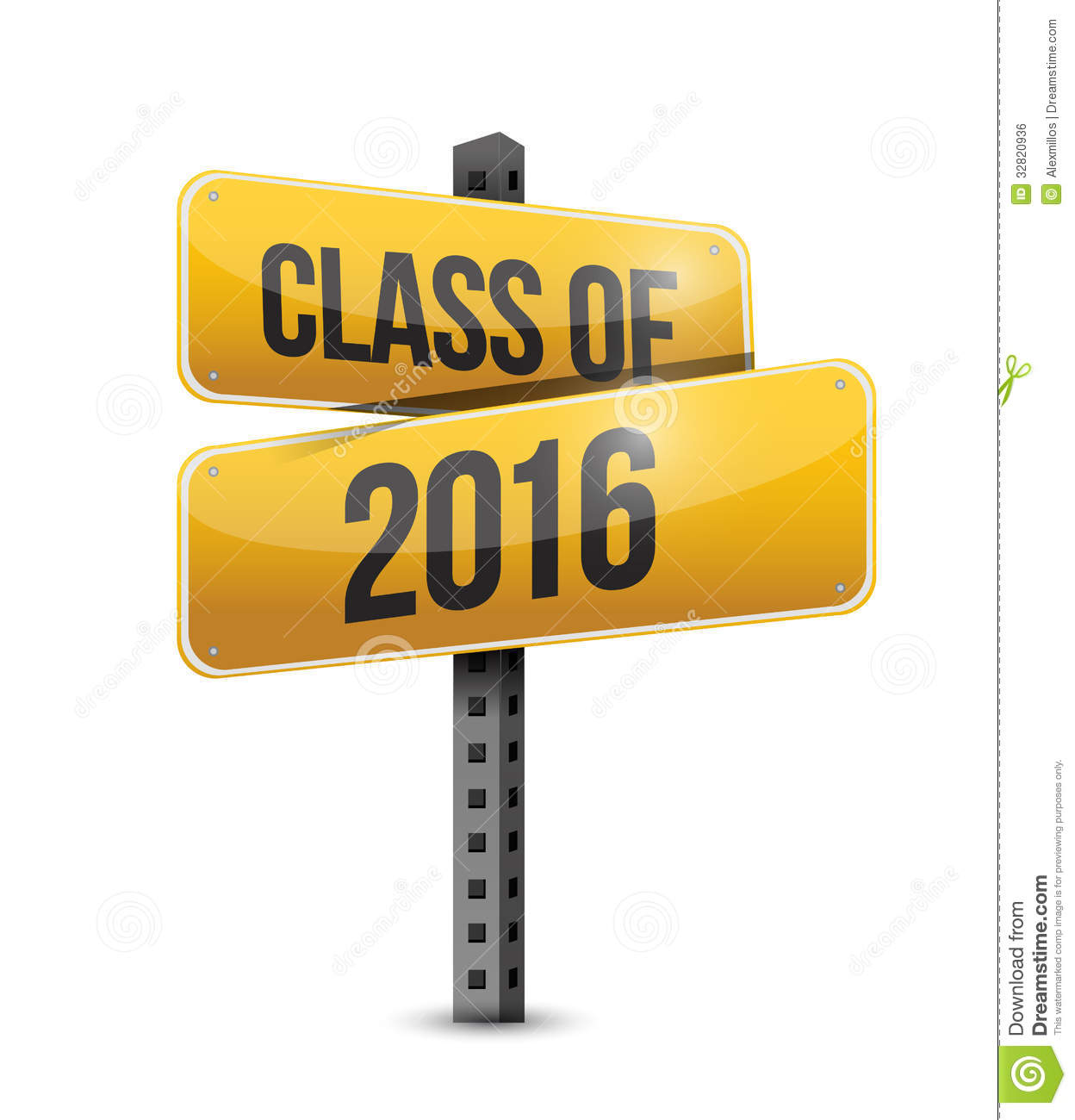 Class Of 2016 Road Sign Illustration Design Royalty Free Stock Image