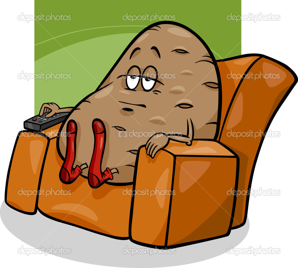 Couch Potato Saying Cartoon   Stock Vector   Izakowski  38926043