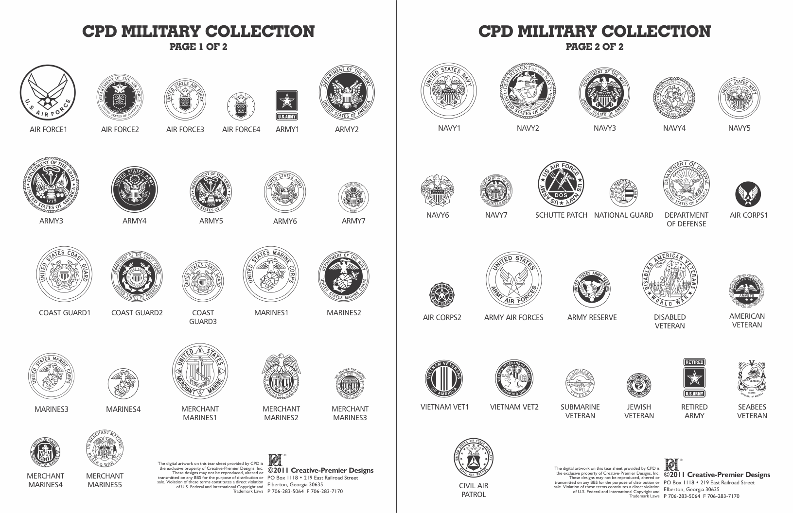 Cpd Military Collection Military Symbols From All Services   275
