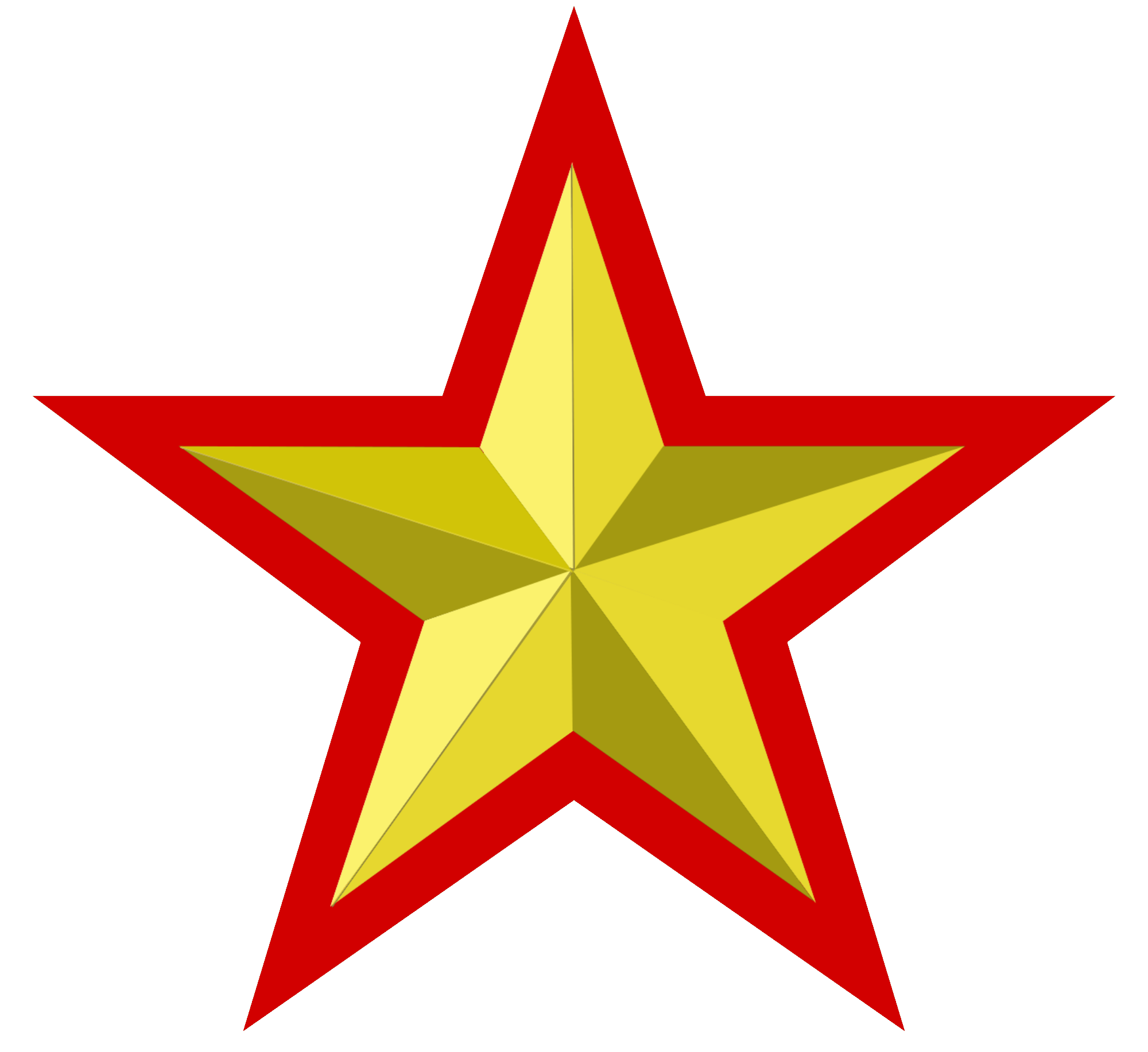 Description Golden Star With Red Border Png