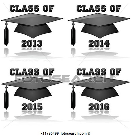 Glossy Icon Illustration Showing A Graduation Hat And The Words Class