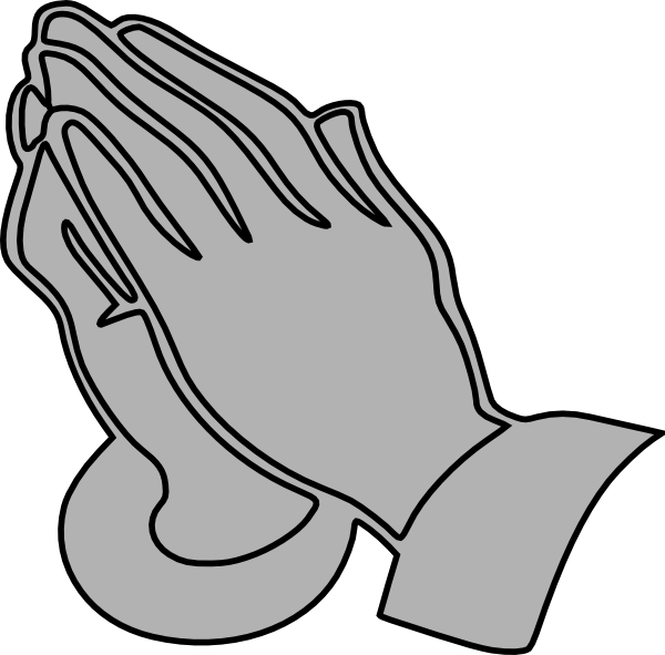 Gray Praying Hands Clip Art