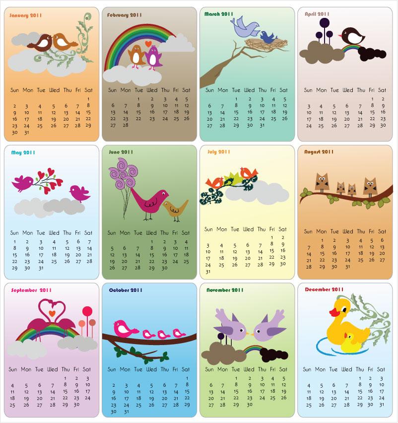 High Resolution Printable Calendar 2011 Free Download