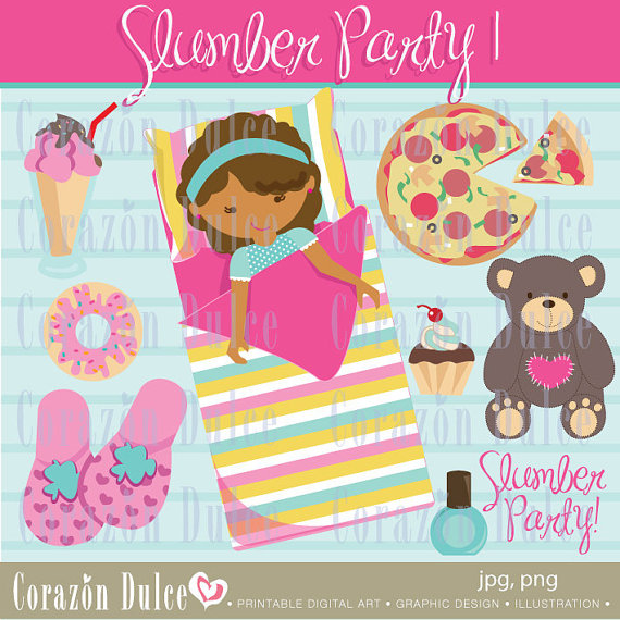 Instant Download Slumber Party 1 Clip Art  Personal And Commercial Use
