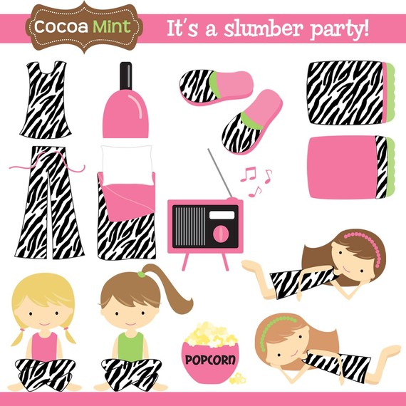 It S A Slumber Party Clip Art Set By Cocoamint On Etsy
