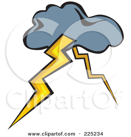 Lightning Storm Clipart Storm Cloud With Two Lightning