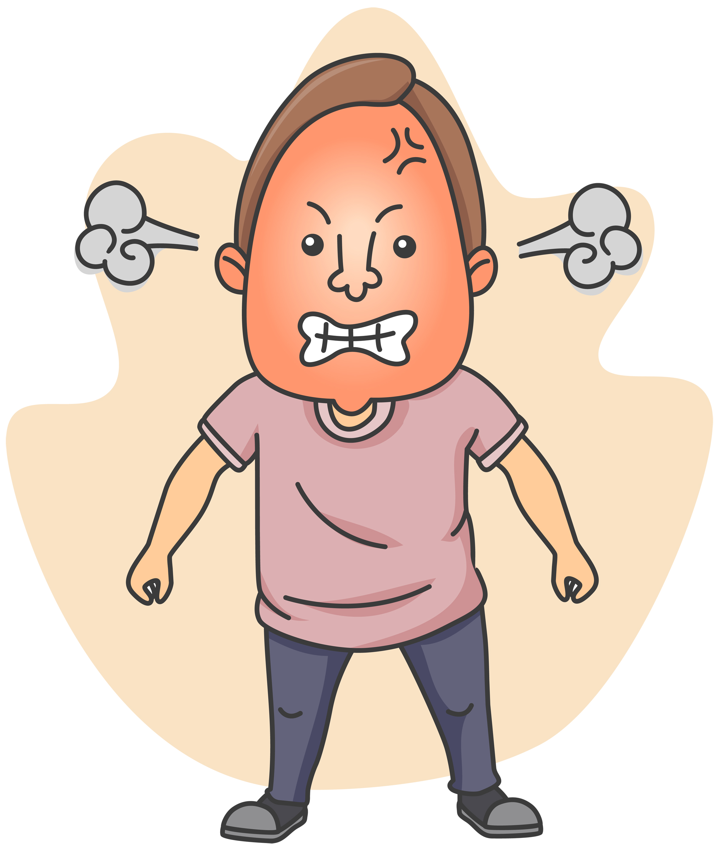 Man Illustration For Steam Journaling Anger Management Worksheets