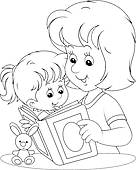 Mother Read Book Two Daughter Mom Reading A Book To Her Kid Mother And