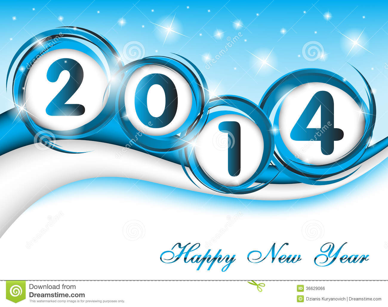 New Year 2014 In Blue Background Royalty Free Stock Image   Image