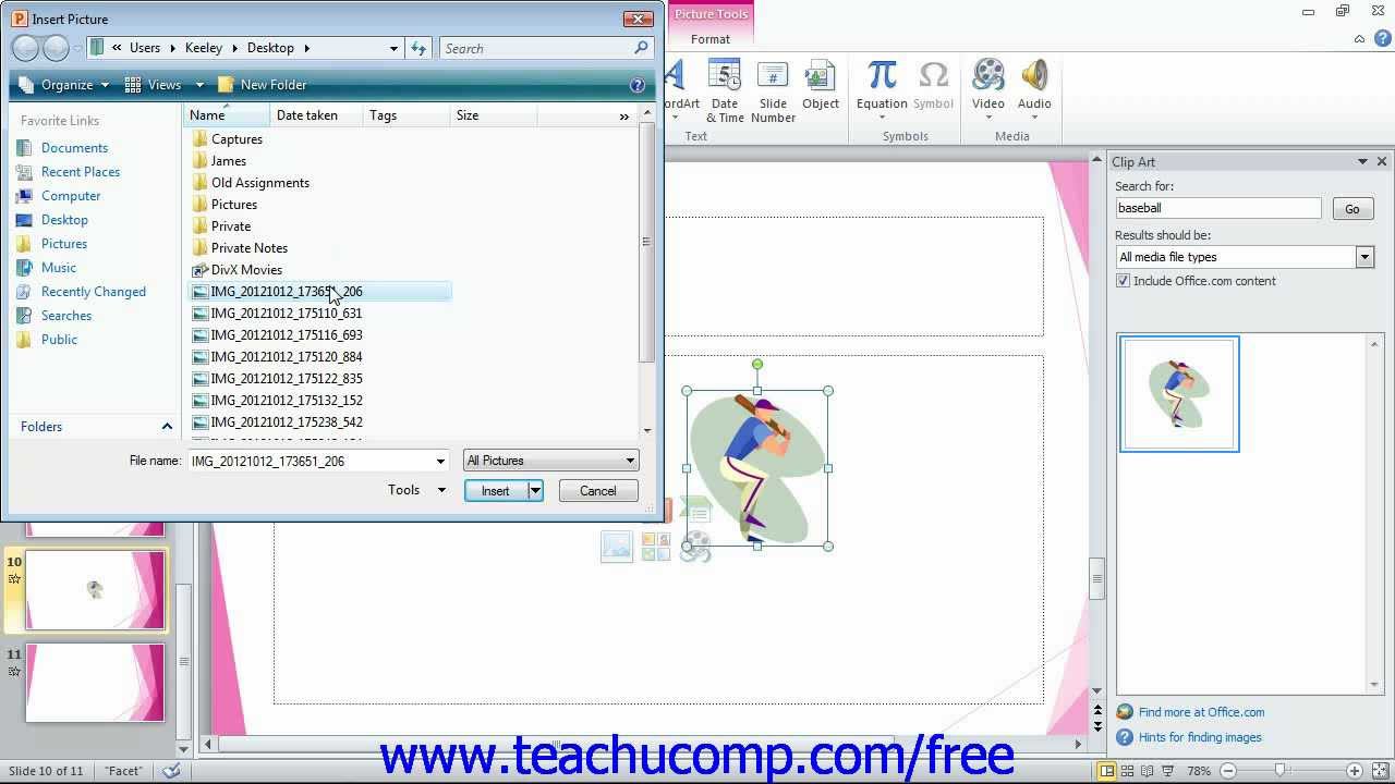 Powerpoint 2010 Tutorial Inserting Clip Art And Pictures 2010 2007    
