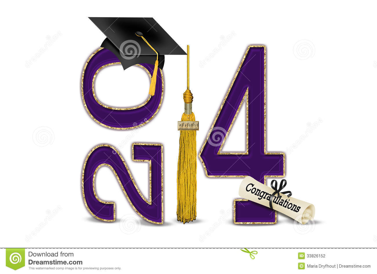 Purple And Gold 2014 Graduation Stock Photography   Image  33826152