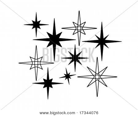Sparkle Star Clip Art Retro Stars 7   Retro Clip Art  Create A