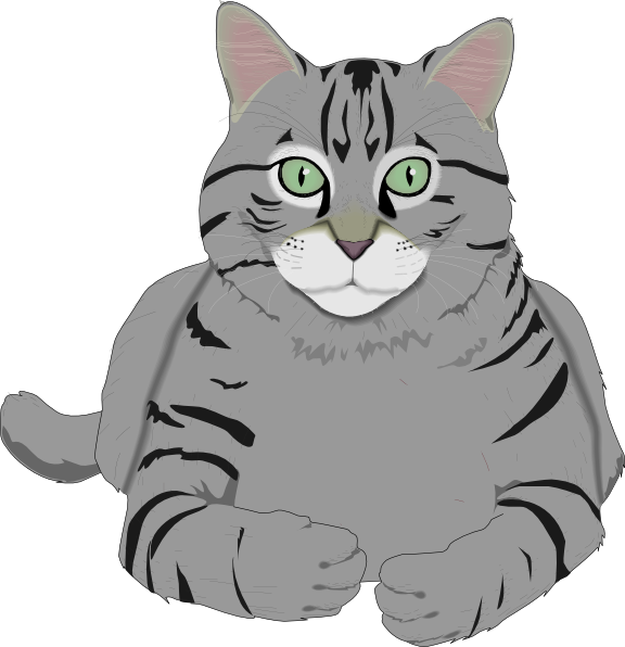 Totetude Gray Cat Clip Art At Clker Com   Vector Clip Art Online