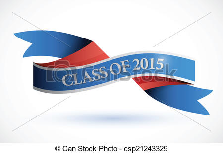 Vector Illustration Of Blue Class Of 2015 Ribbon Banner Illustration