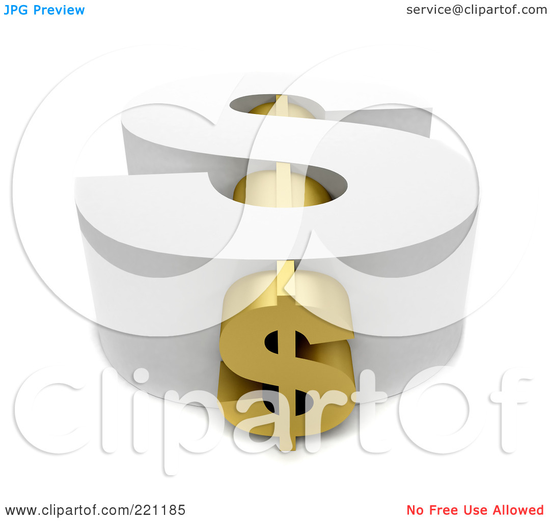 3d Gold Dollar Sign Clipart Royalty Free Vector Illustration By Leo