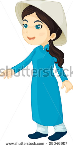 An Illustration Of A Vietnamese Girl In Traditional Dress   29046907