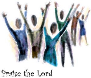 Art Picture Of People Praising The Lord By Raising Their Hands