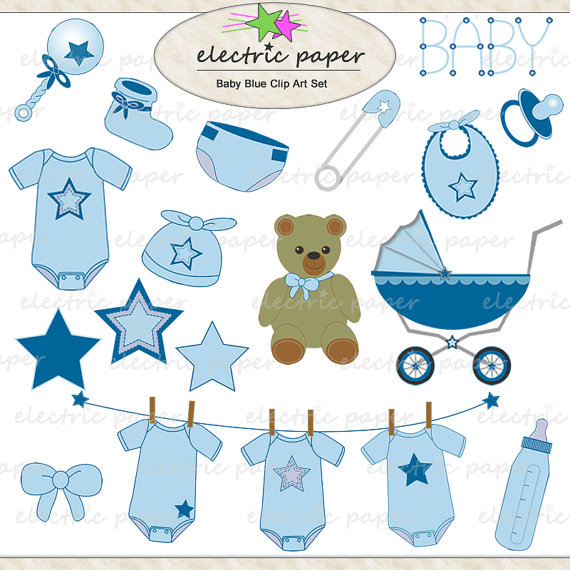 Baby Blue Star Clip Art Set Instant Download By Electricpaper