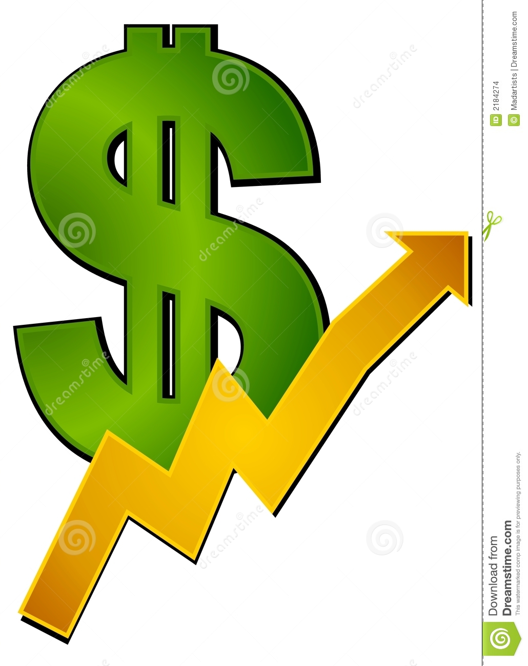 Cash And Money Illustration Of A Dollar Sign With A Gold Yellow