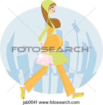 Clipart   A Pregnant Woman Going Shopping  Fotosearch   Search Clip    