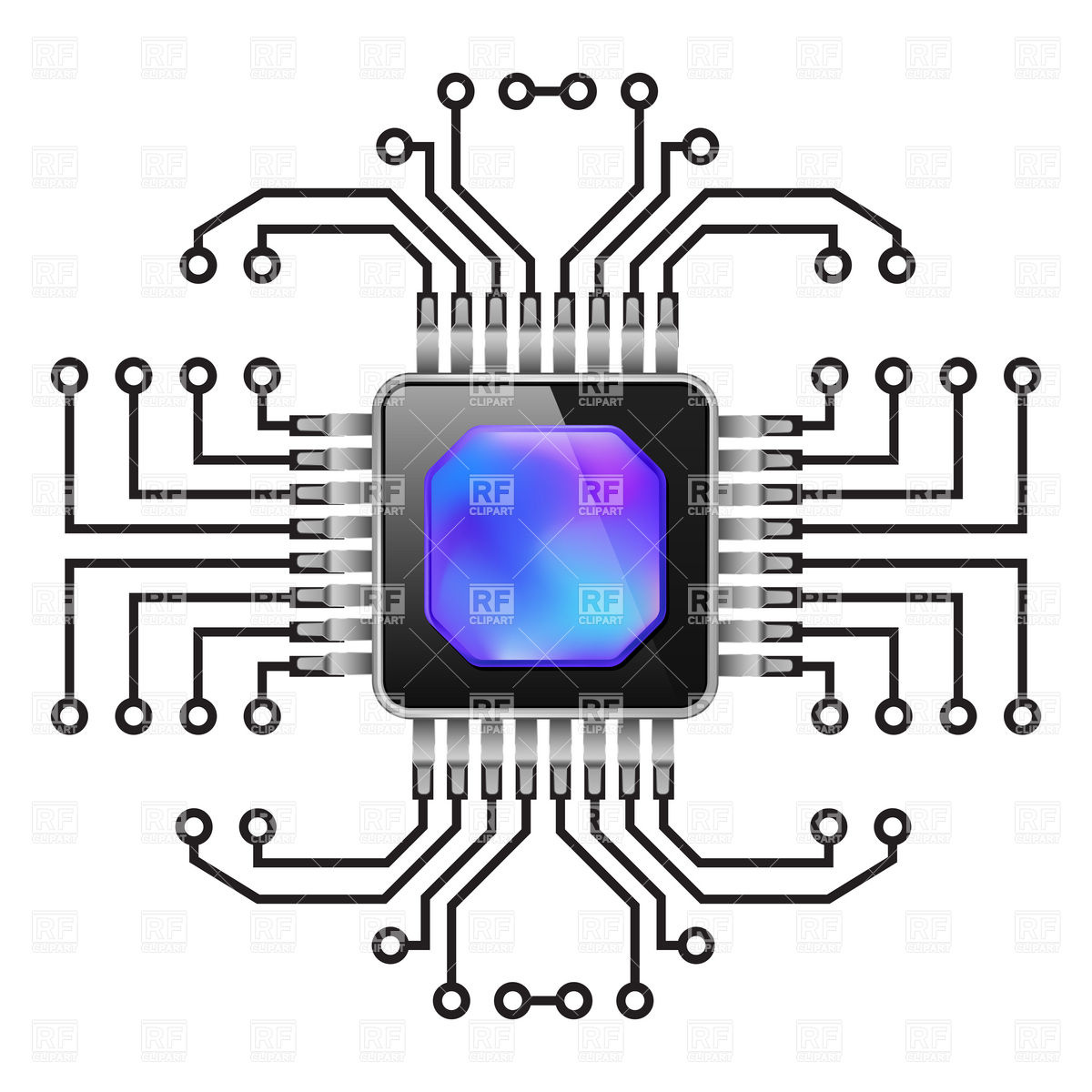 Computer Chip 6572 Technology Download Royalty Free Vector Clip Art