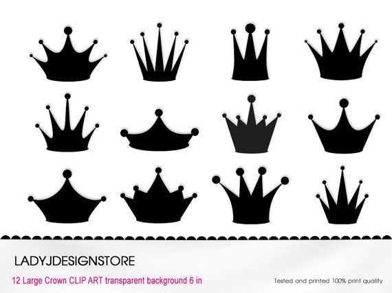Crown Clip Art   12 Digital Clipart Crowns For Invitations Scrapbook