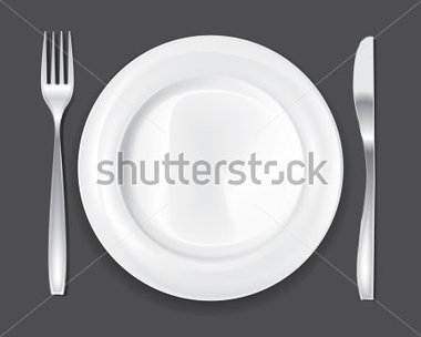 Dinner Plate Drawing The Knife And Fork Set Stock Vector   Clipart Me