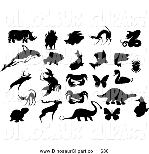 File Name   Vector Clip Art Of A Group Of Silhouetted Animals By