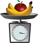 Fruits And Scale   Clipart Graphic