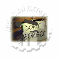Lamp Flashing Over Don T Forget Message Animated Clipart