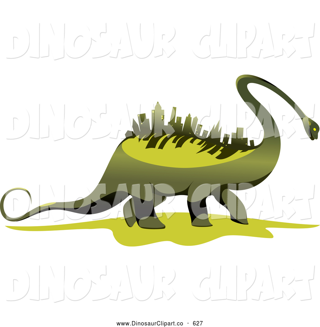 Larger Preview  Vector Clip Art Of A Dinosaur With A Skyscraper Spine