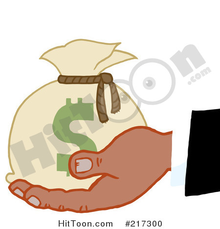 Money Clipart  217300  Black Hand Holding A Sack Of Money By Hit Toon