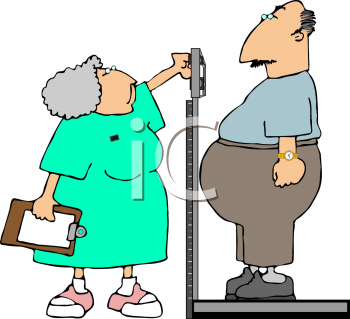 Nurse Clip Art Image  Weighing A Patient On A Scale