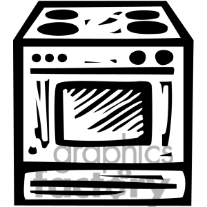 Royalty Free Black White Oven Clipart Image Picture Art   382933