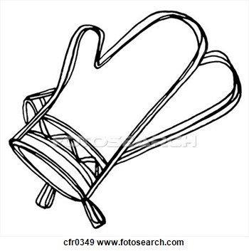 Stock Illustration Of A Black And White Illustration Of Oven Mitts