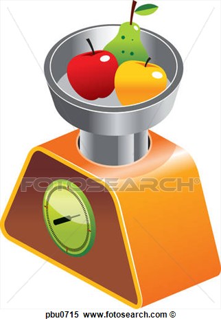 Weigh Scale With Apples And A Pear  Fotosearch   Search Clipart