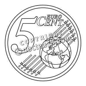 Clip Art  Euro 5 Cent B W   Preview 1
