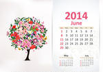 Design For A 2014 Calendar January To June Vector Calendar 2012 June