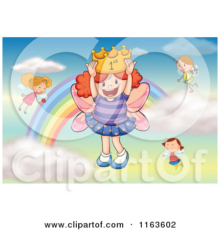 Fairy With Pink Lilies   Royalty Free Vector Clipart By Colematt