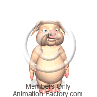 Fat Pig Doing Jumping Jacks Animated Clipart