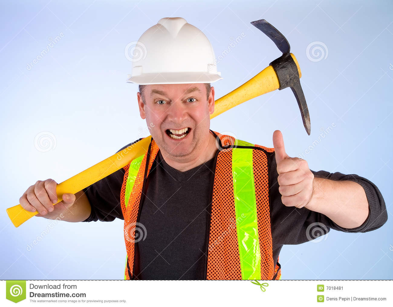 Happy Construction Worker Stock Image   Image  7018481